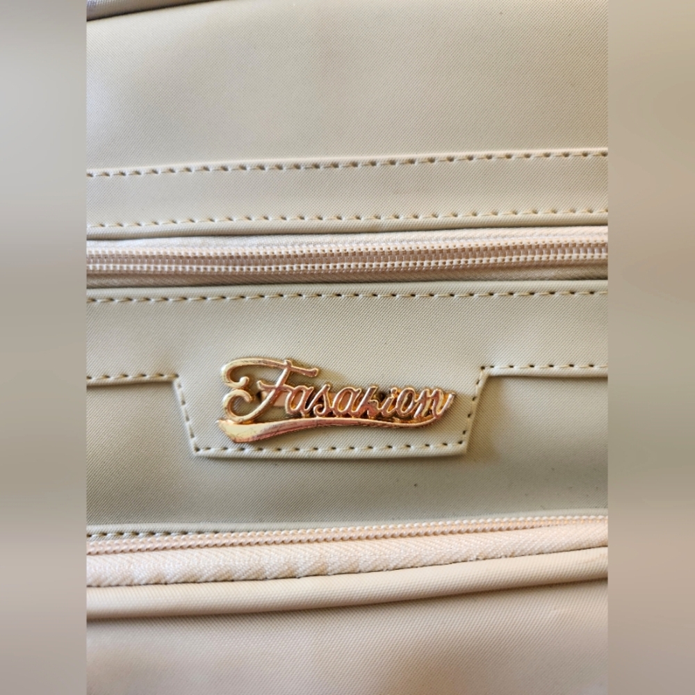 Cream Backpack with Gold Accents - Picture 9 of 9